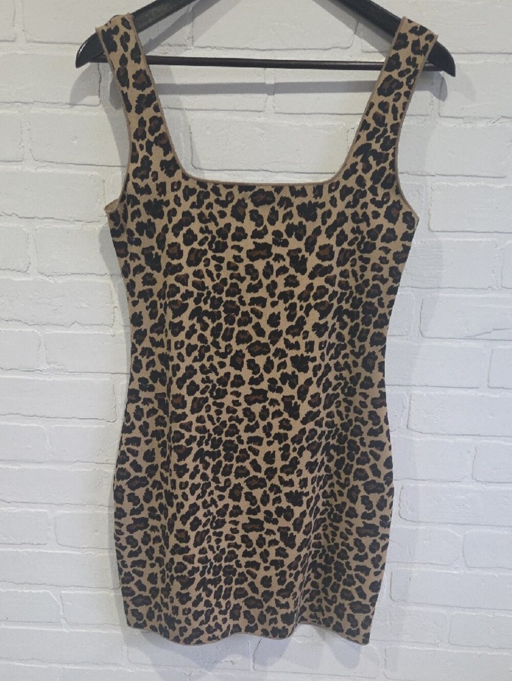Moschino Leopard Print Mini Dress in Brown and Black - Picture 3 of 7